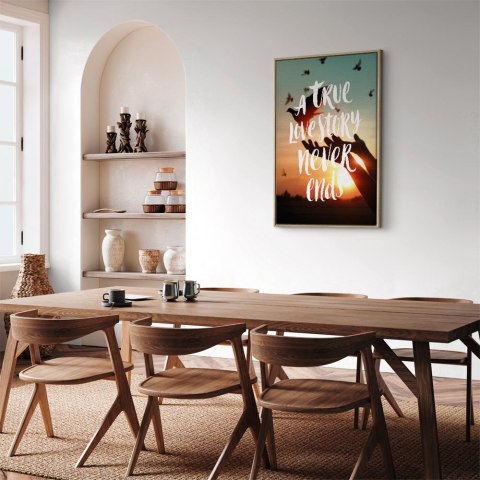 Obraz - A True Love Story Never Ends (1-częściowy) pionowy 80x120 W ramie drewnianej naturalnej