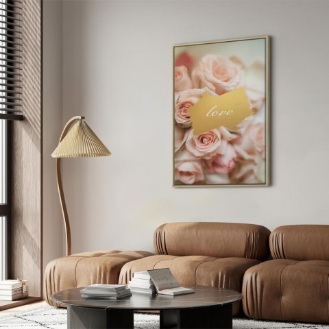 Obraz - Jedno uczucie (1-częściowy) pionowy 40x60 W ramie drewnianej naturalnej