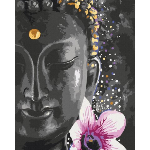 Obraz do samodzielnego malowania - Budda i kwiat 40x50