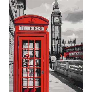 Obraz do samodzielnego malowania - Budka telefoniczna 40x50