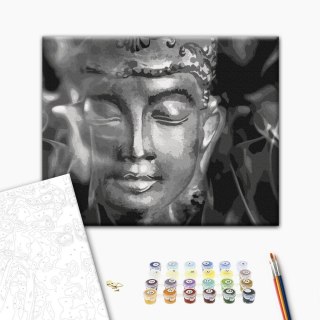 Obraz do samodzielnego malowania - Czarno-biały Budda 50x40