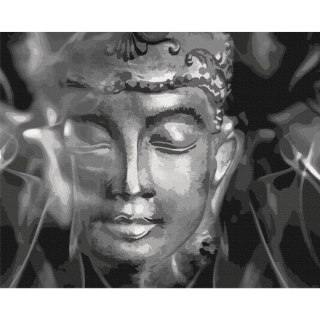 Obraz do samodzielnego malowania - Czarno-biały Budda 50x40
