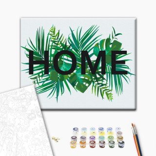 Obraz do samodzielnego malowania - Home na liściach 50x40