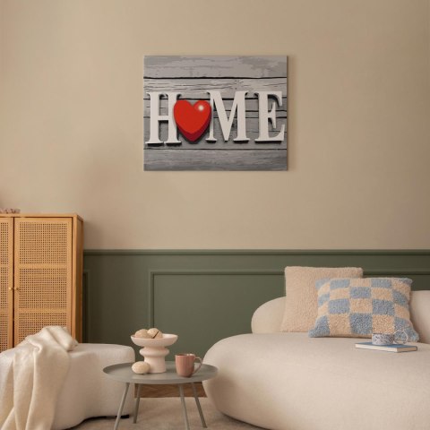 Obraz do samodzielnego malowania - Home z czerwonym sercem 50x40