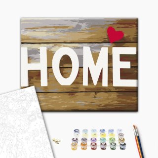 Obraz do samodzielnego malowania - Home z sercem 50x40