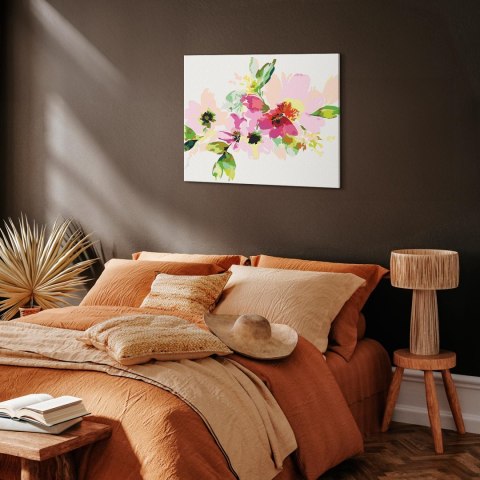 Obraz do samodzielnego malowania - Kolorowe kwiatki 50x40