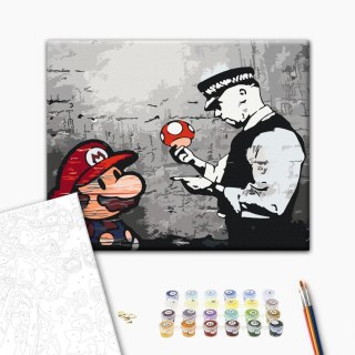Obraz do samodzielnego malowania - Mario (Banksy) 50x40