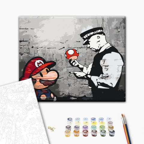 Obraz do samodzielnego malowania - Mario (Banksy) 50x40