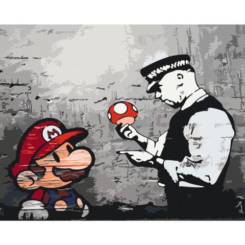Obraz do samodzielnego malowania - Mario (Banksy) 50x40