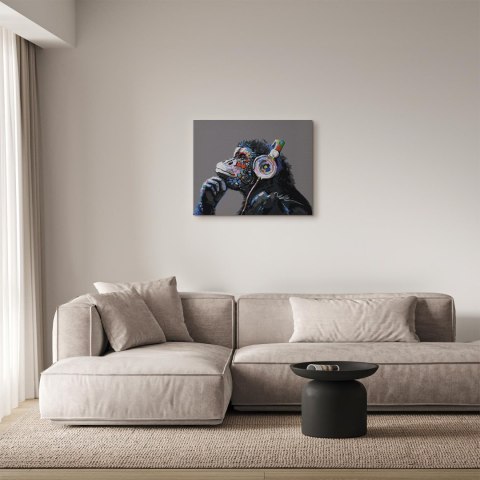 Obraz do samodzielnego malowania - Muzykalna małpa 50x40