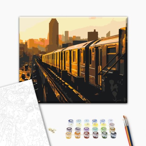 Obraz do samodzielnego malowania - Nowojorskie metro 50x40