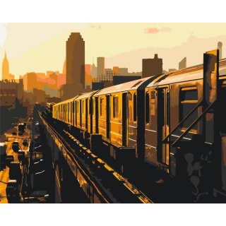 Obraz do samodzielnego malowania - Nowojorskie metro 50x40
