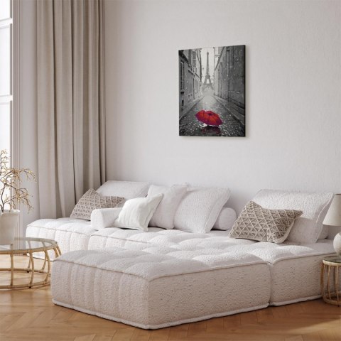 Obraz do samodzielnego malowania - Paryż (Czerwona parasolka) 40x50