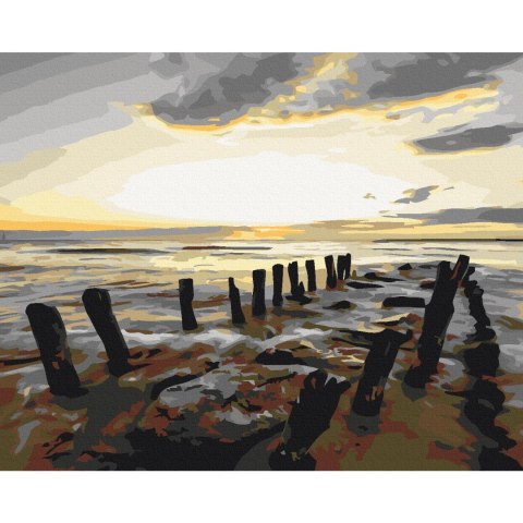 Obraz do samodzielnego malowania - Plaża (wschód słońca) 50x40