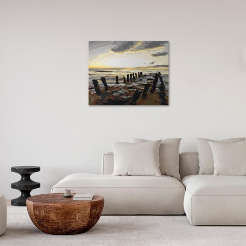 Obraz do samodzielnego malowania - Plaża (wschód słońca) 50x40