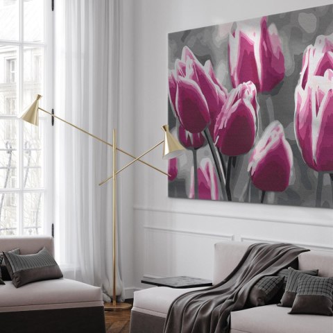 Obraz do samodzielnego malowania - Pole tulipanów 50x40