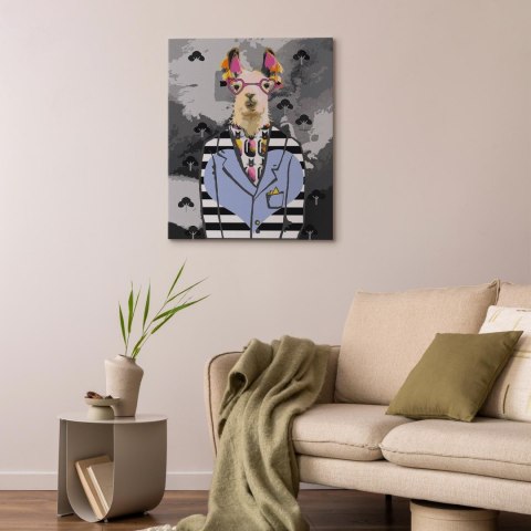 Obraz do samodzielnego malowania - Szalona alpaka 40x50