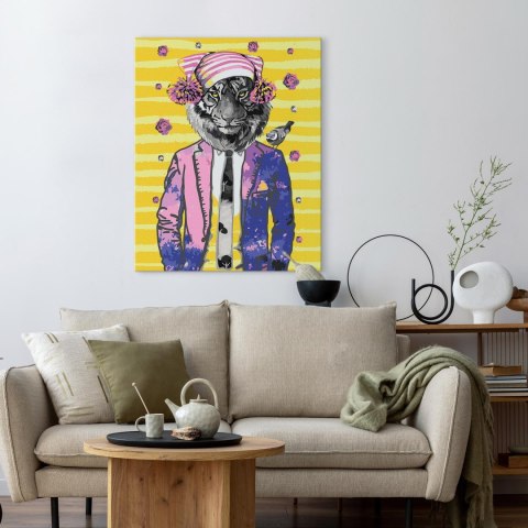 Obraz do samodzielnego malowania - Tygrys w czapce 40x50