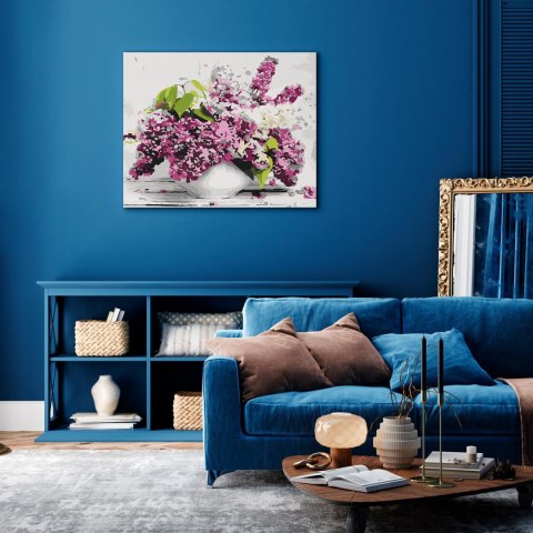 Obraz do samodzielnego malowania - Wazon i kwiaty 50x40
