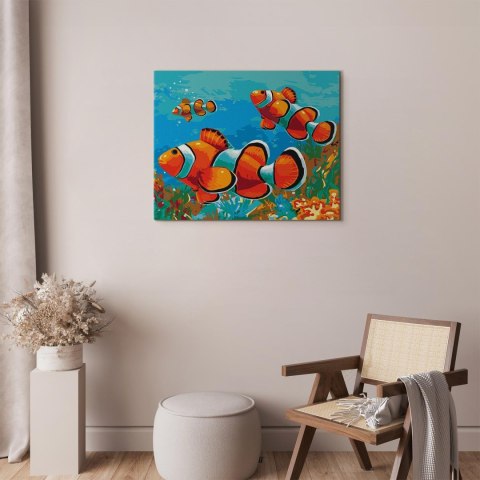 Obraz do samodzielnego malowania - Złote rybki 50x40