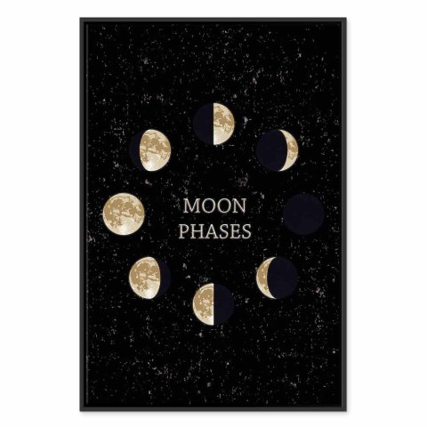 Obraz - Cykl lunarny (1-częściowy) pionowy 80x120 W ramie drewnianej czarnej