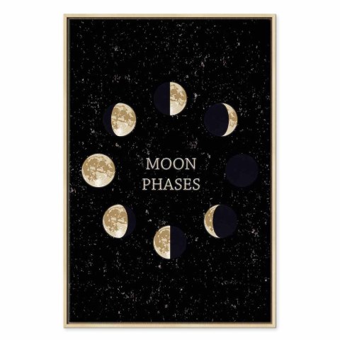 Obraz - Cykl lunarny (1-częściowy) pionowy 80x120 W ramie drewnianej naturalnej