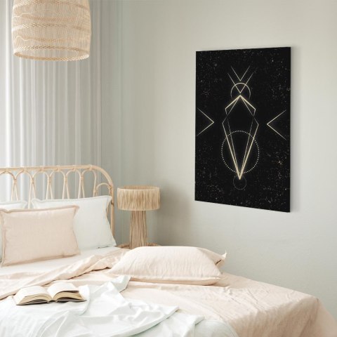 Obraz - Symetria figur (1-częściowy) - motyw graficzny w czarnym odcieniu 20x30 Akustyczny