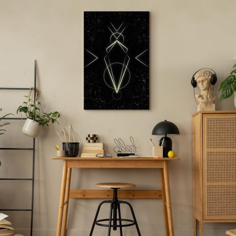 Obraz - Symetria figur (1-częściowy) - motyw graficzny w czarnym odcieniu 20x30 Akustyczny