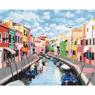 Obraz do samodzielnego malowania - Domy w Burano 50x40