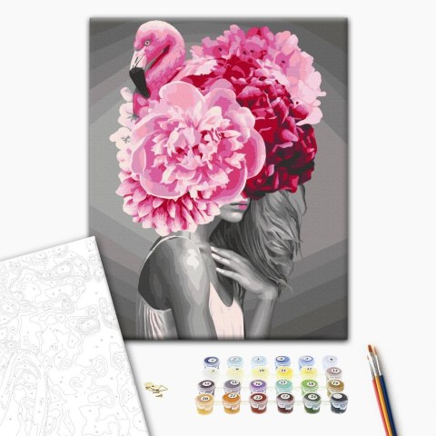 Obraz do samodzielnego malowania - Flamingo Girl 40x50