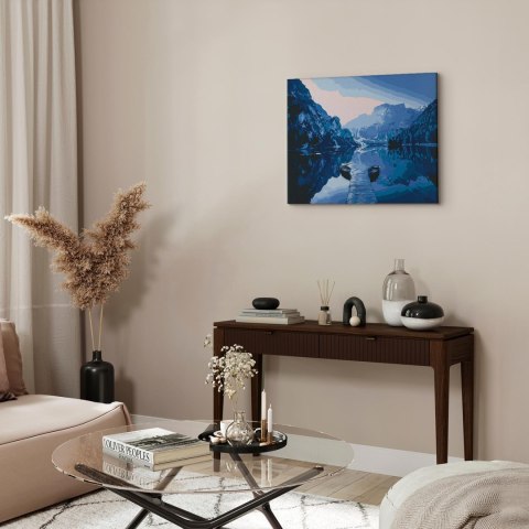 Obraz do samodzielnego malowania - Łodzie na jeziorze 50x40