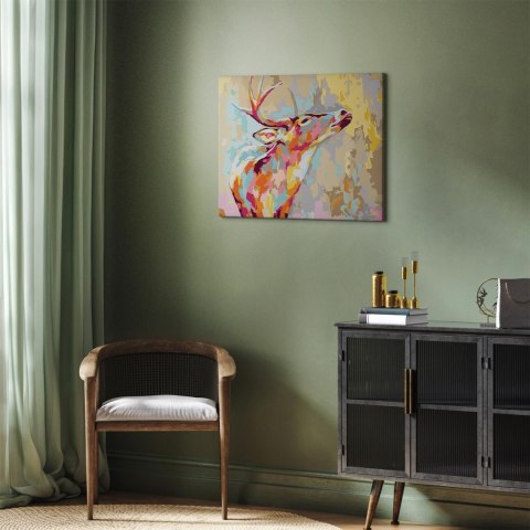 Obraz do samodzielnego malowania - Dumny jeleń 50x40