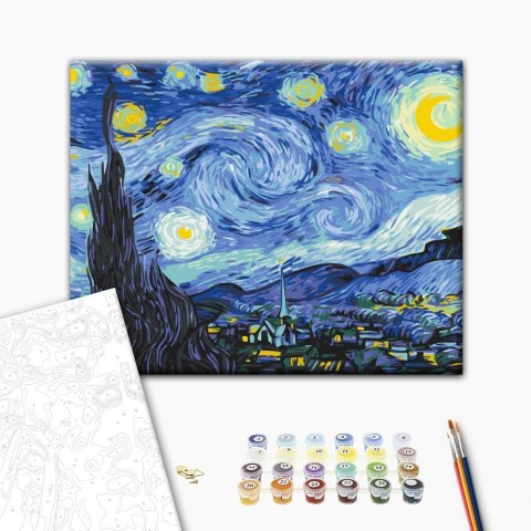 Obraz do samodzielnego malowania - Gwiaździsta noc Van Gogha 50x40
