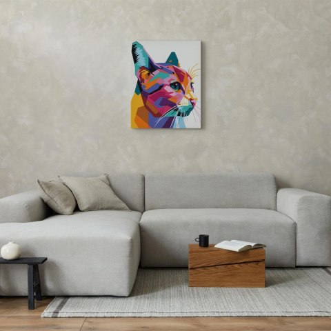 Obraz do samodzielnego malowania - Geometryczny kot 40x50