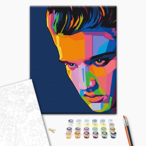Obraz do samodzielnego malowania - Kolorowy Elvis 40x50
