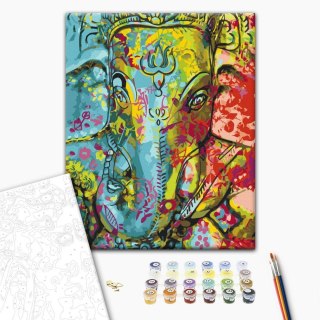 Obraz do samodzielnego malowania - Kolorowy Ganesha 40x50