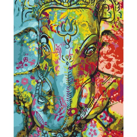 Obraz do samodzielnego malowania - Kolorowy Ganesha 40x50