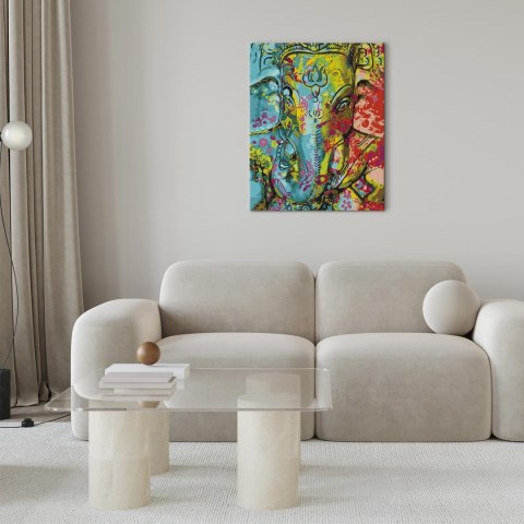 Obraz do samodzielnego malowania - Kolorowy Ganesha 40x50