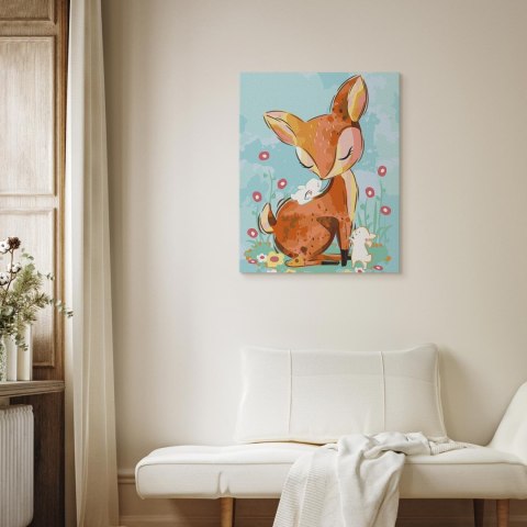 Obraz do samodzielnego malowania - Łania na łące 40x50