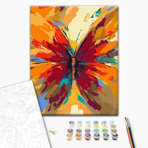 Obraz do samodzielnego malowania - Wielobarwny motyl 40x50