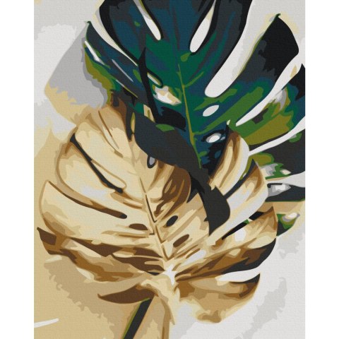 Obraz do samodzielnego malowania - Złota monstera 40x50
