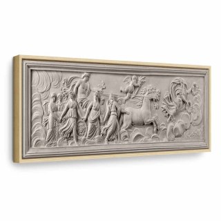 Obraz - Relief: Apollo i Muzy 120x40 W ramie drewnianej naturalnej