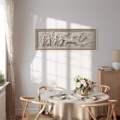 Obraz - Relief: Apollo i Muzy 120x40 W ramie drewnianej naturalnej