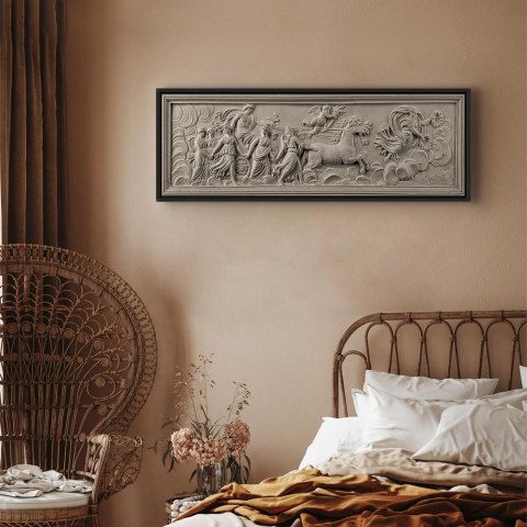 Obraz - Relief: Apollo i Muzy 150x50 W ramie drewnianej czarnej