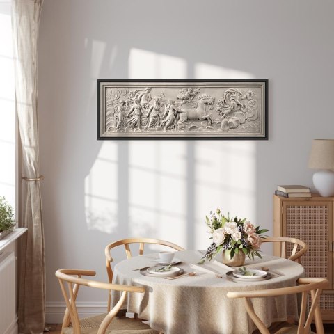 Obraz - Relief: Apollo i Muzy 150x50 W ramie drewnianej czarnej