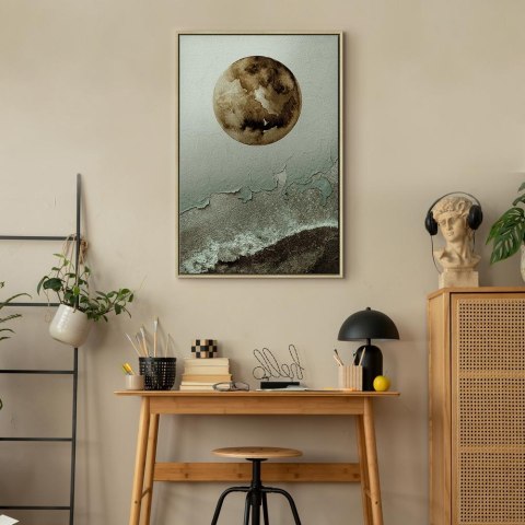 Obraz - Zielony przypływ (1-częściowy) pionowy 40x60 W ramie drewnianej naturalnej