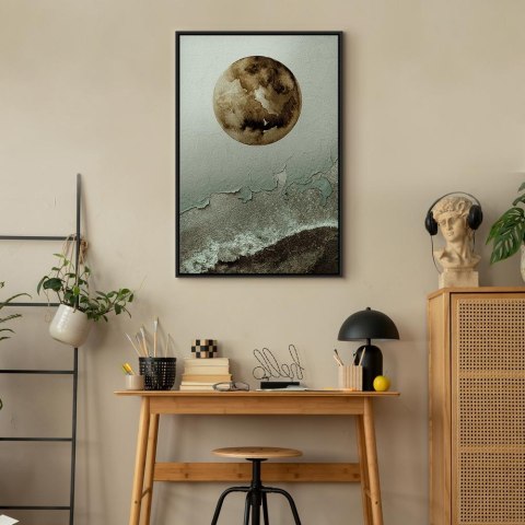 Obraz - Zielony przypływ (1-częściowy) pionowy 80x120 W ramie drewnianej czarnej