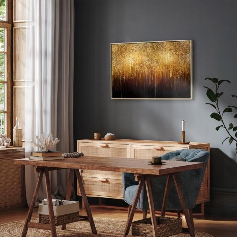 Obraz - Złota ekspansja (1-częściowy) szeroki 120x80 W ramie drewnianej naturalnej