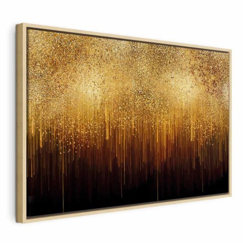 Obraz - Złota ekspansja (1-częściowy) szeroki 60x40 W ramie drewnianej naturalnej