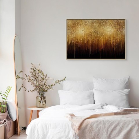 Obraz - Złota ekspansja (1-częściowy) szeroki 60x40 W ramie drewnianej naturalnej